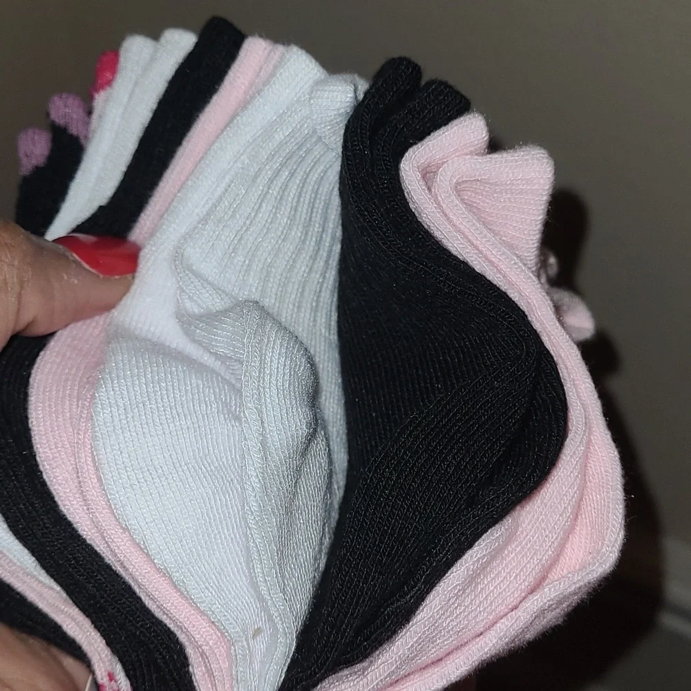 Juicy Couture Black, Pink & White Socks - 8 Pairs